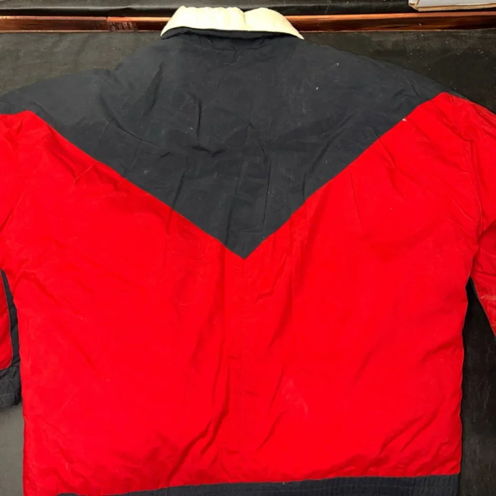 Vintage J.J. Cochran Bomber Ski Jacket Black and Red Sz. L (GS36)‎